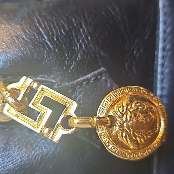 Designer GIANNI VERSACE Medusa Couture, Black Leather,  Ladies Purse - Picture 3 of 17